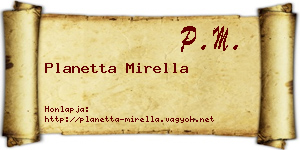 Planetta Mirella névjegykártya